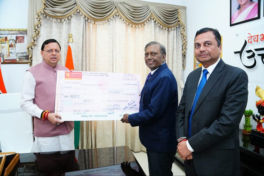 टीएचडीसी इंडिया लिमिटेड ने उत्तराखंड के मुख्यमंत्री राहत कोष में 1 करोड़ रुपये का योगदान दिया