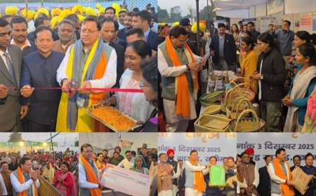 खटीमा -पंतनगर विश्वविद्यालय की कृषि प्रदर्शनी “उन्नत खेती समृद्ध किसान” कार्यक्रम का मुख्यमंत्री धामी ने किया शुभारंभ, किसान अन्नदाता—सरकार हर कदम पर उनके साथ: धामी।